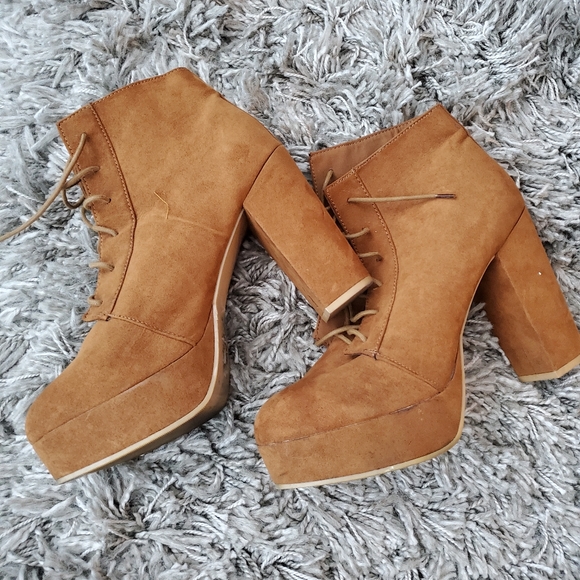 H and M Tan Platform Booties Size 41 EU/9.5 US - Picture 5 of 11